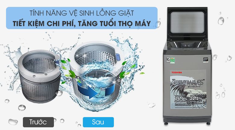 Máy giặt Sharp 11 kg ES-W110HV-S Mới 2020 mâm giặt kháng khuẩn