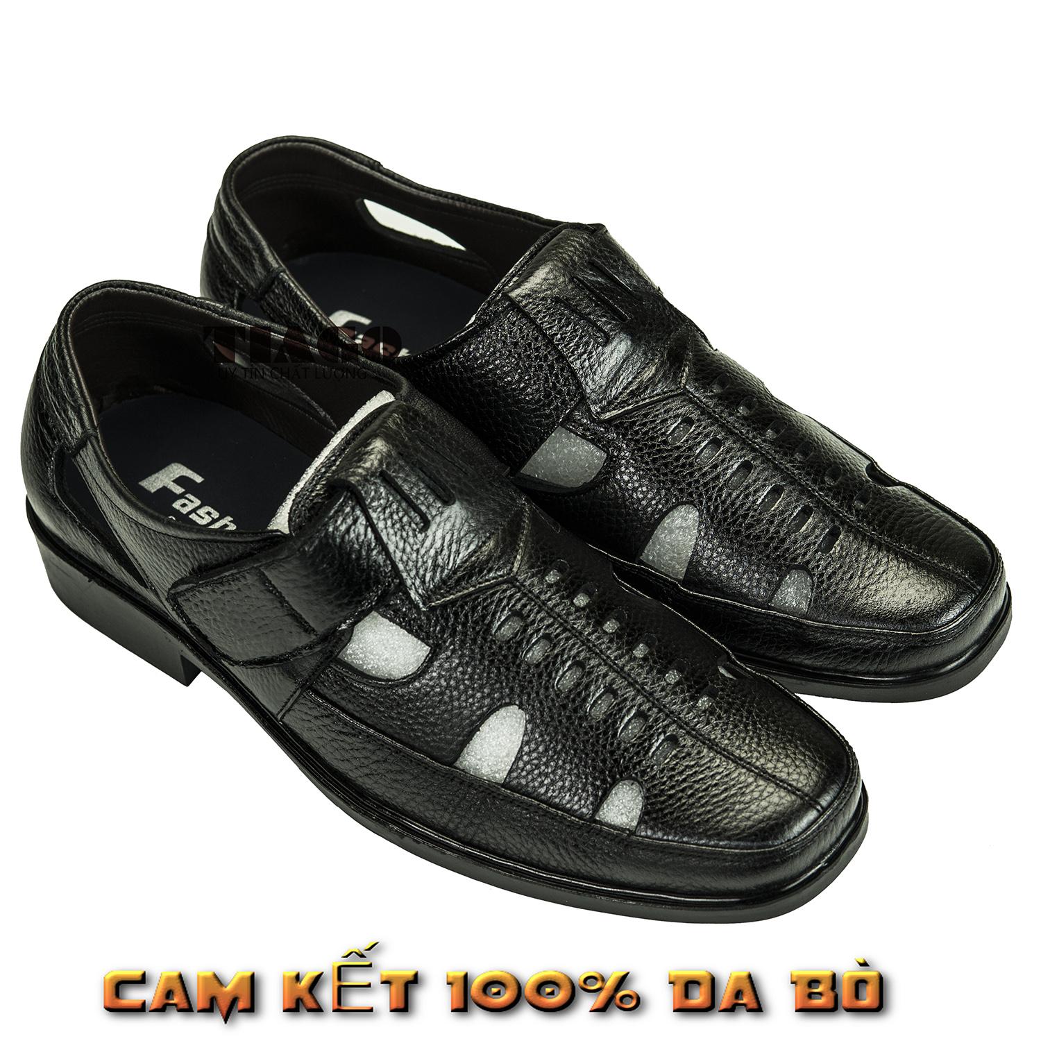 giày hè nam giày rọ nam quai vắt da bò cao cấp 2019