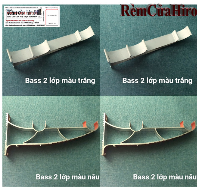 Giá đỡ thanh treo rèm màn cửa nhôm 2 lớp