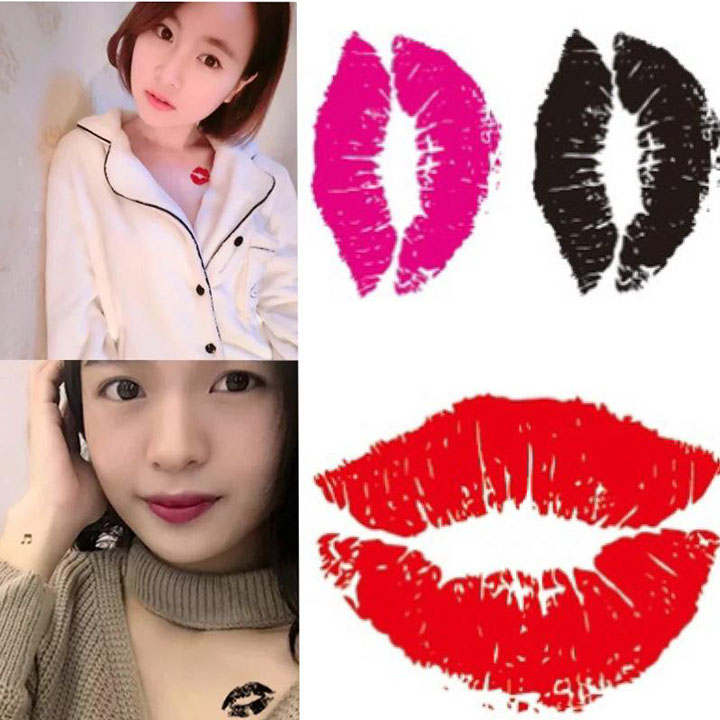Hình xăm môi hình dán nụ hôn mini siêu đẹp - OT0099