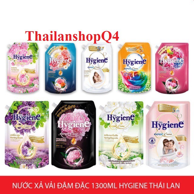 Nước xả (Có 10 màu) đậm đặc làm mềm vải HYGIENE túi 1300ml