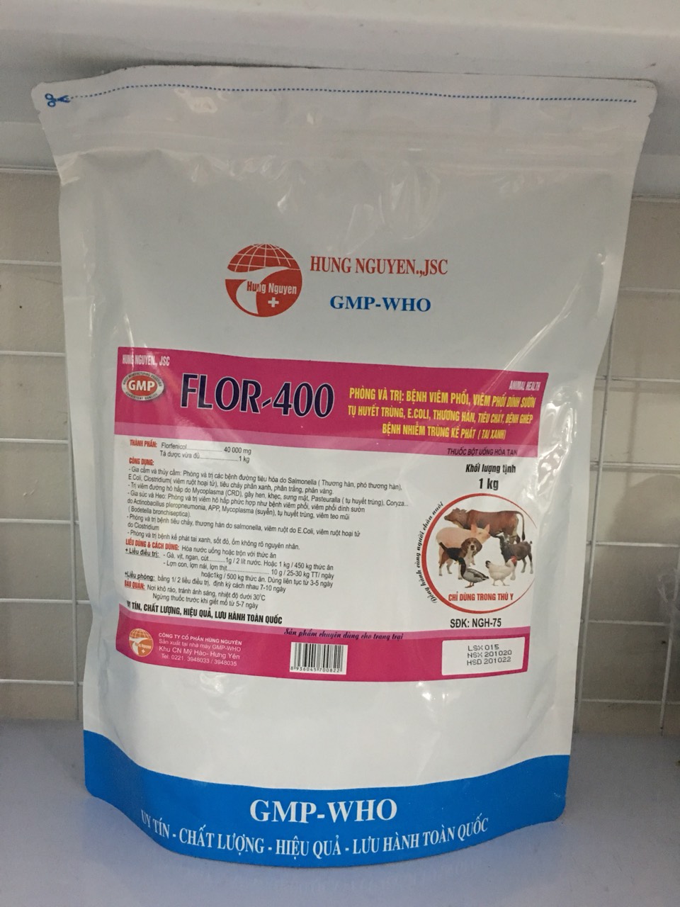 Flor 400 (flor 4%) dùng cho chó, mèo, gia súc, gia cầm