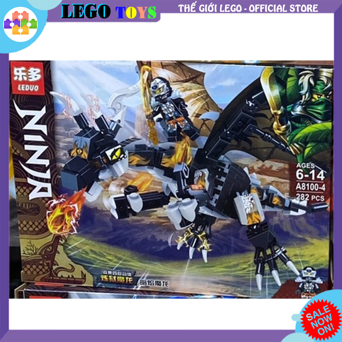 Đồ chơi xếp hình chiến binh Ninjago cưỡi rồng phun lửa với hơn 289 chi tiết