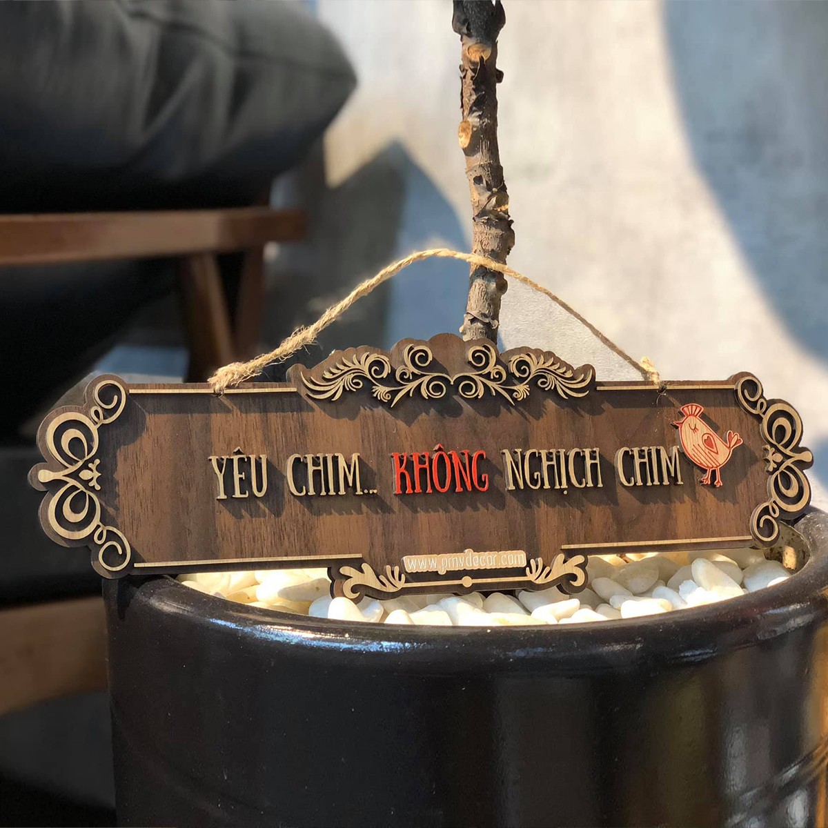 BẢNG TÊN PHÒNG DECOR , KT: 38*10cm Bảng gỗ hai màu tương phản. PMV-BGD-PMV6