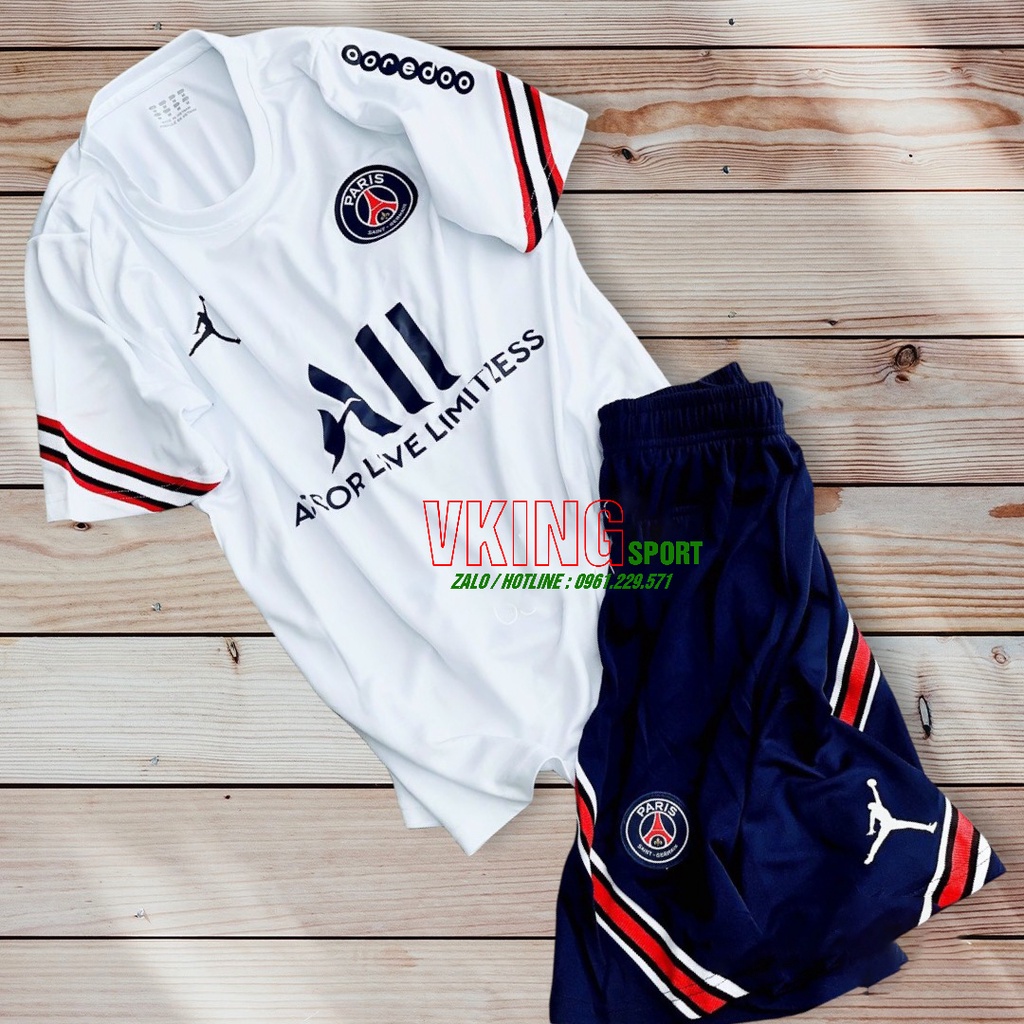 Áo PSG 2022 | Bộ Quần Áo Bóng Đá CLB Paris Saint Germain 2021/2022 Màu Trắng ( Bộ Training PSG )