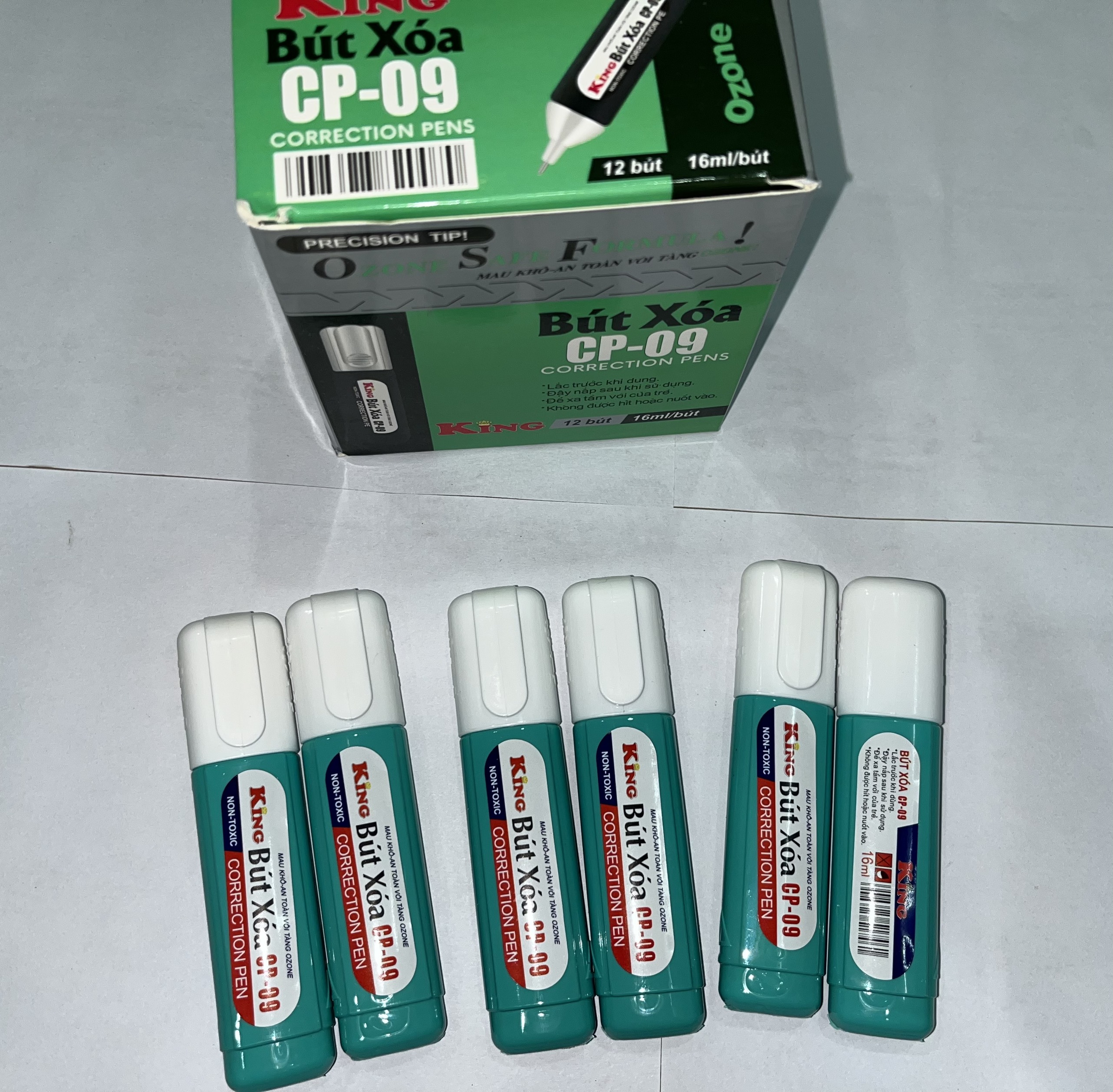 Bút xóa cp09 - đồ dùng học sinh - bút xóa nước 16ml - hộp 12 cây