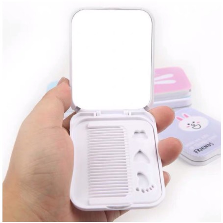 Gương cầm tay mini kute kèm lược