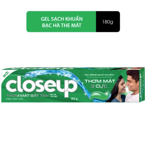 Kem đánh răng closeup thơm mát bất tận - bạc hà the mát 180g