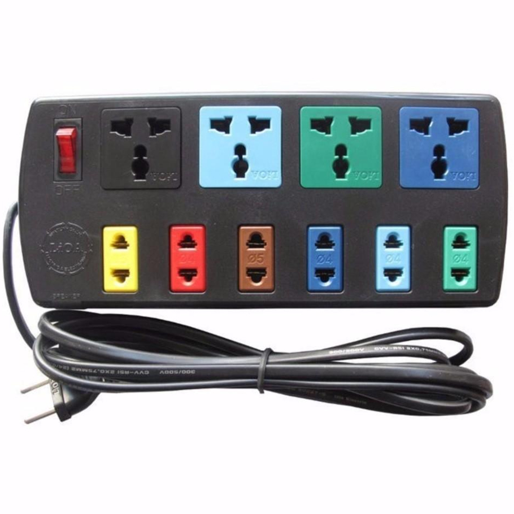 Ổ cắm lioa 10 lỗ kéo dài đa năng 4d6s32 - 4d6s52 10 ổ cắm 1 công tắc dài 3m 5m