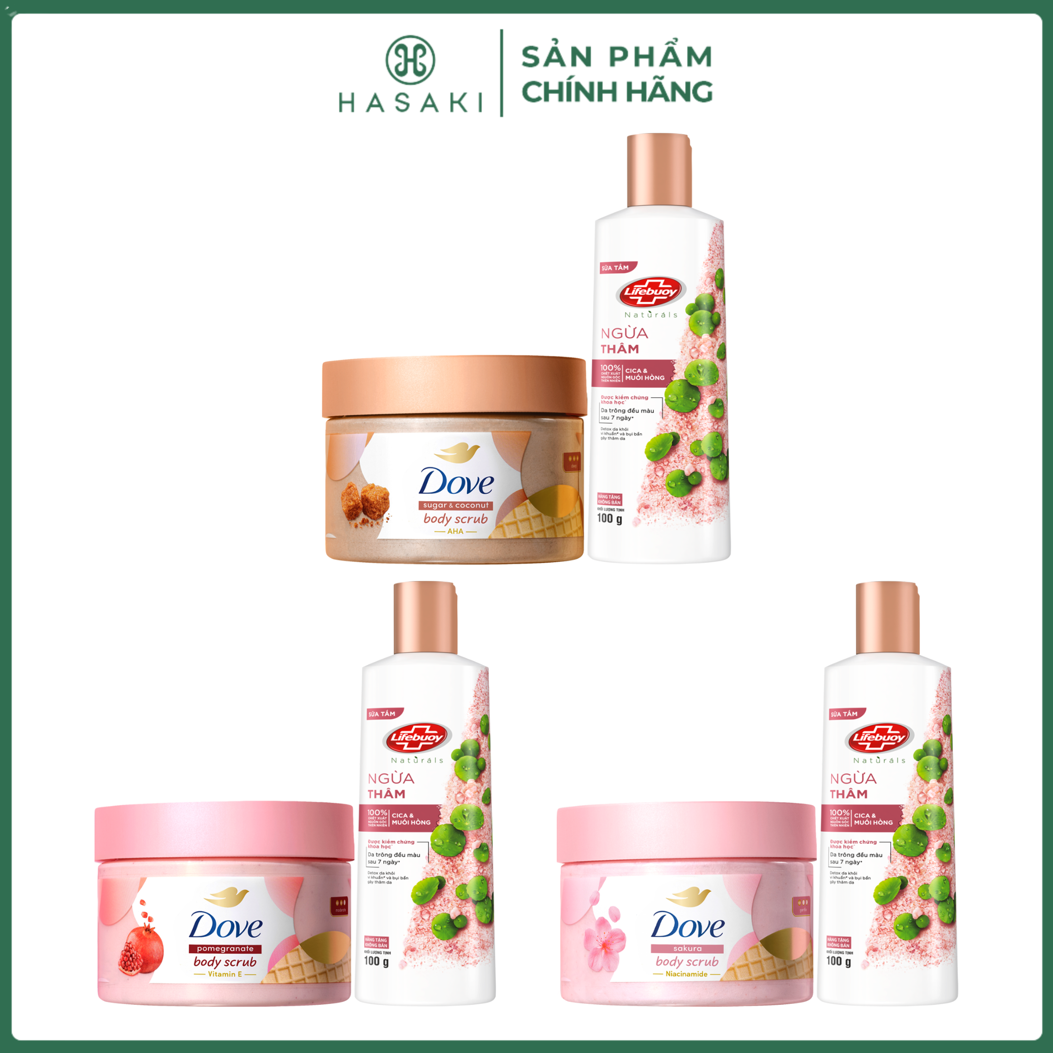Combo Smoothie Tẩy Da Chết Dove 280g + Sữa Tắm Lifebuoy 100g (Mẫu Ngẫu Nhiên)