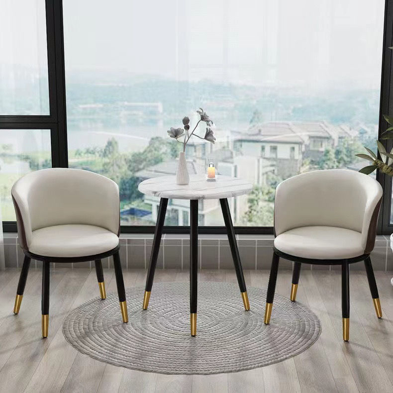 Bàn trà sofa mặt tròn chân cao 74cm làm bàn ăn, ngồi uốn nước, bàn trà chân cao chất liệu sắt sơn tĩnh điện vàng/đen sang trọng