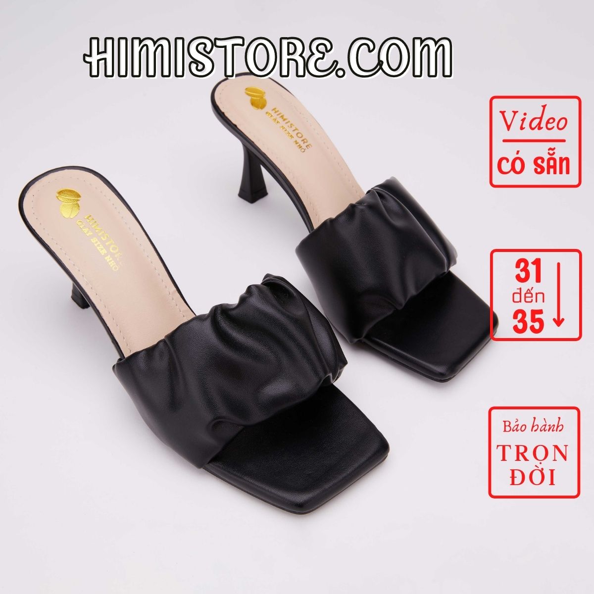 Guốc cao gót size nhỏ 31 32 33 34 35 nhúng bèo kiểu thương hiệu himistore sm006