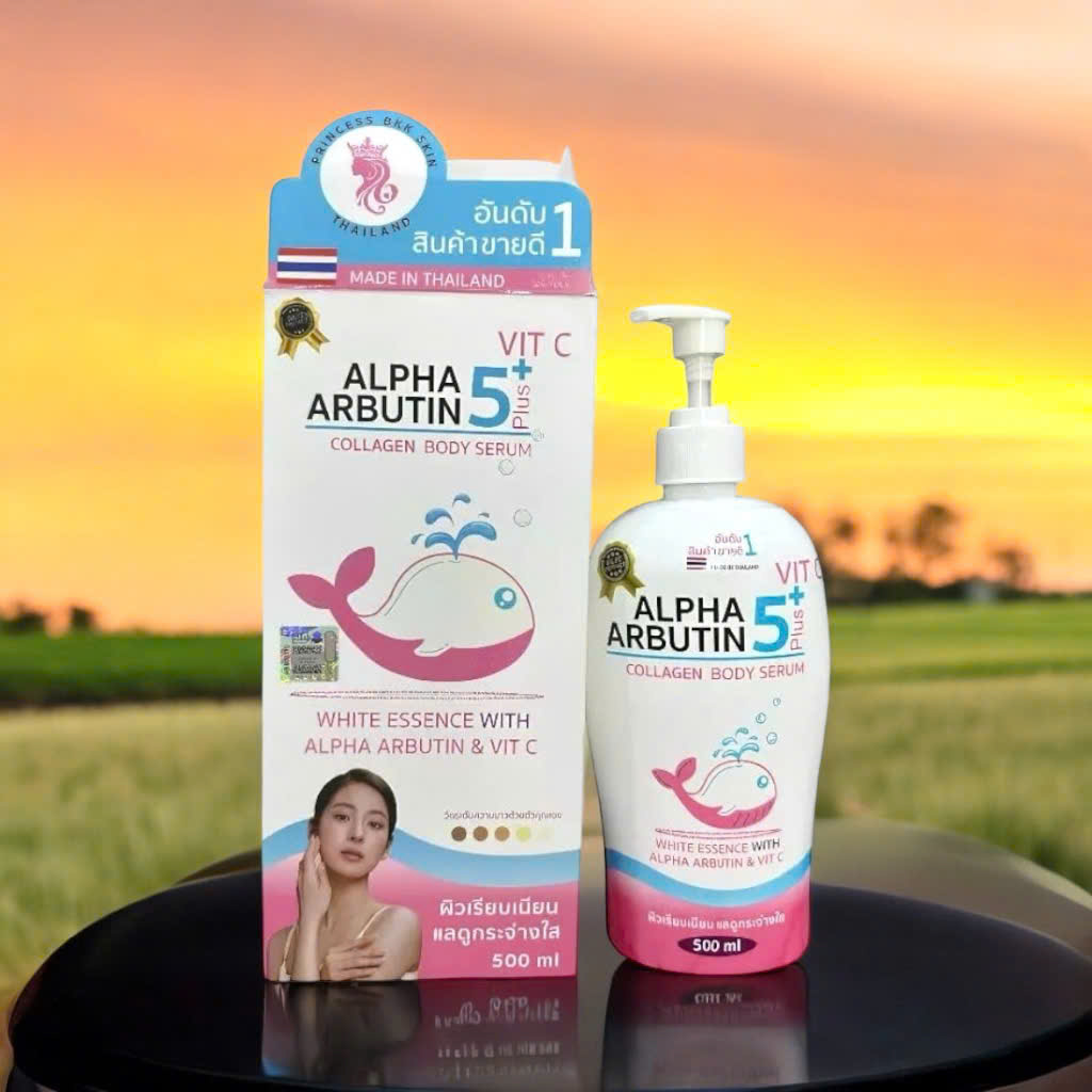 Sữa dưỡng thể trắng da Alpha Arbutin 5 Plus vit c Collagen Princess BKK Skin 500ml