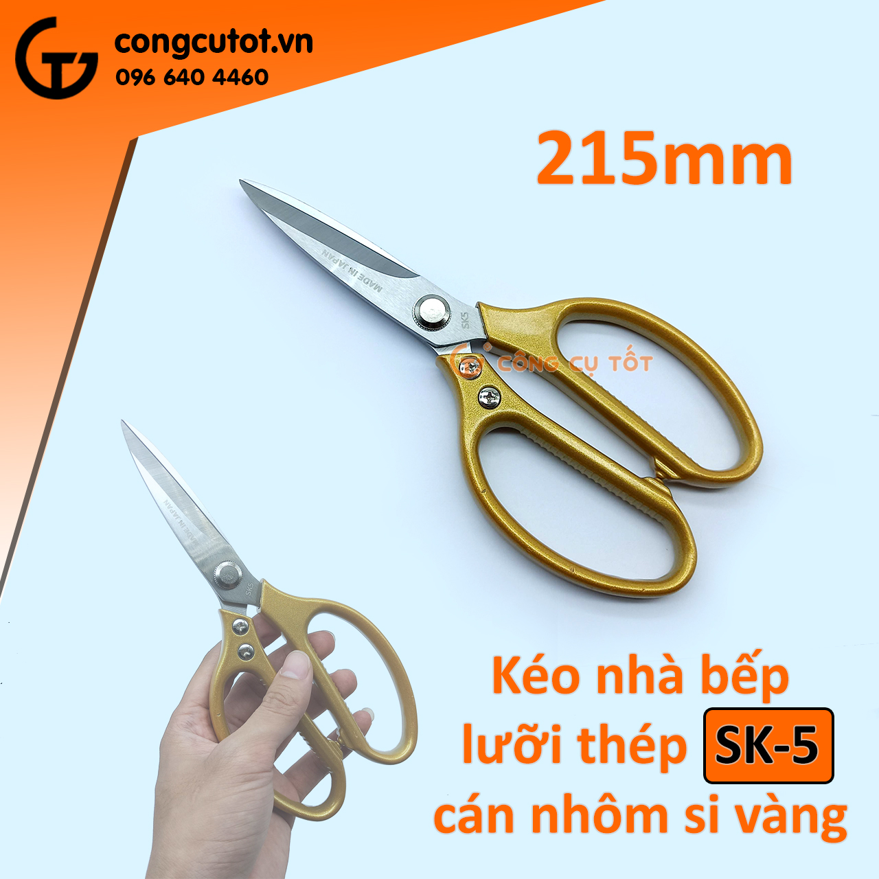 Kéo bếp, kéo cắt gà - kéo cắt đa năng Nhật Bản 215mm