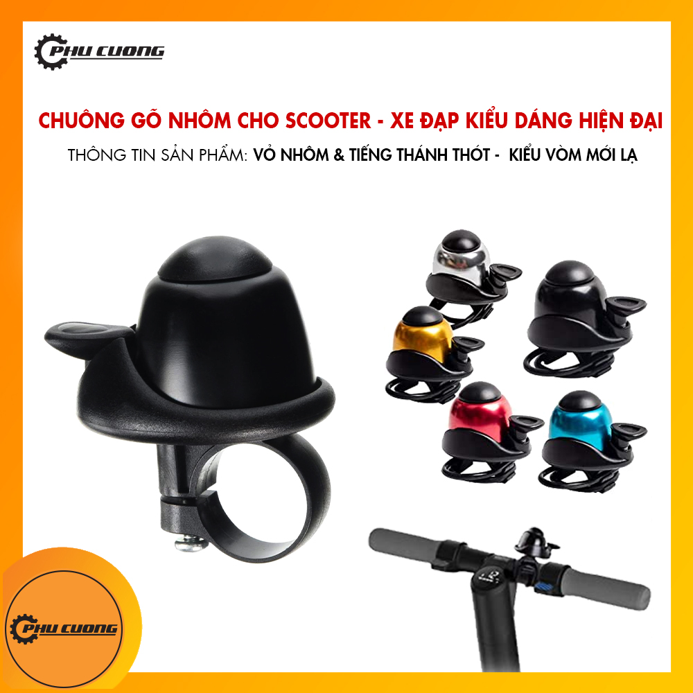 Chuông gõ vòm vỏ nhôm gắn cho xe đạp, xe scooter - kiểu dáng mới lạ & âm thanh to rõ