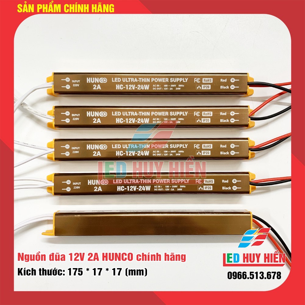 Nguồn đũa 12V - 2A, Nguồn led dài HUNCO 12V - 24W