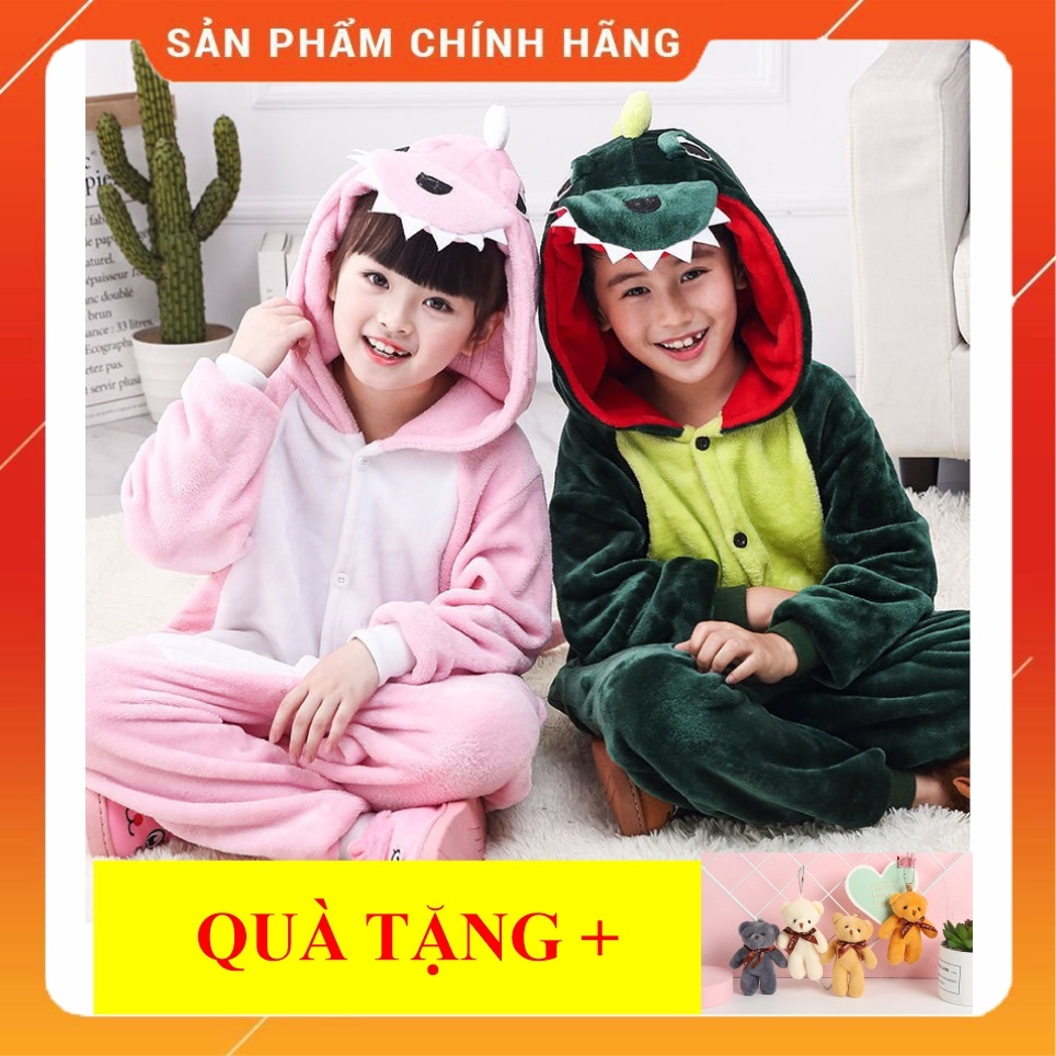 Bộ đồ thú khủng long xanh ❤️ freeship ❤️ bộ đồ hình thú đồ ngủ khủng long xanh trẻ em