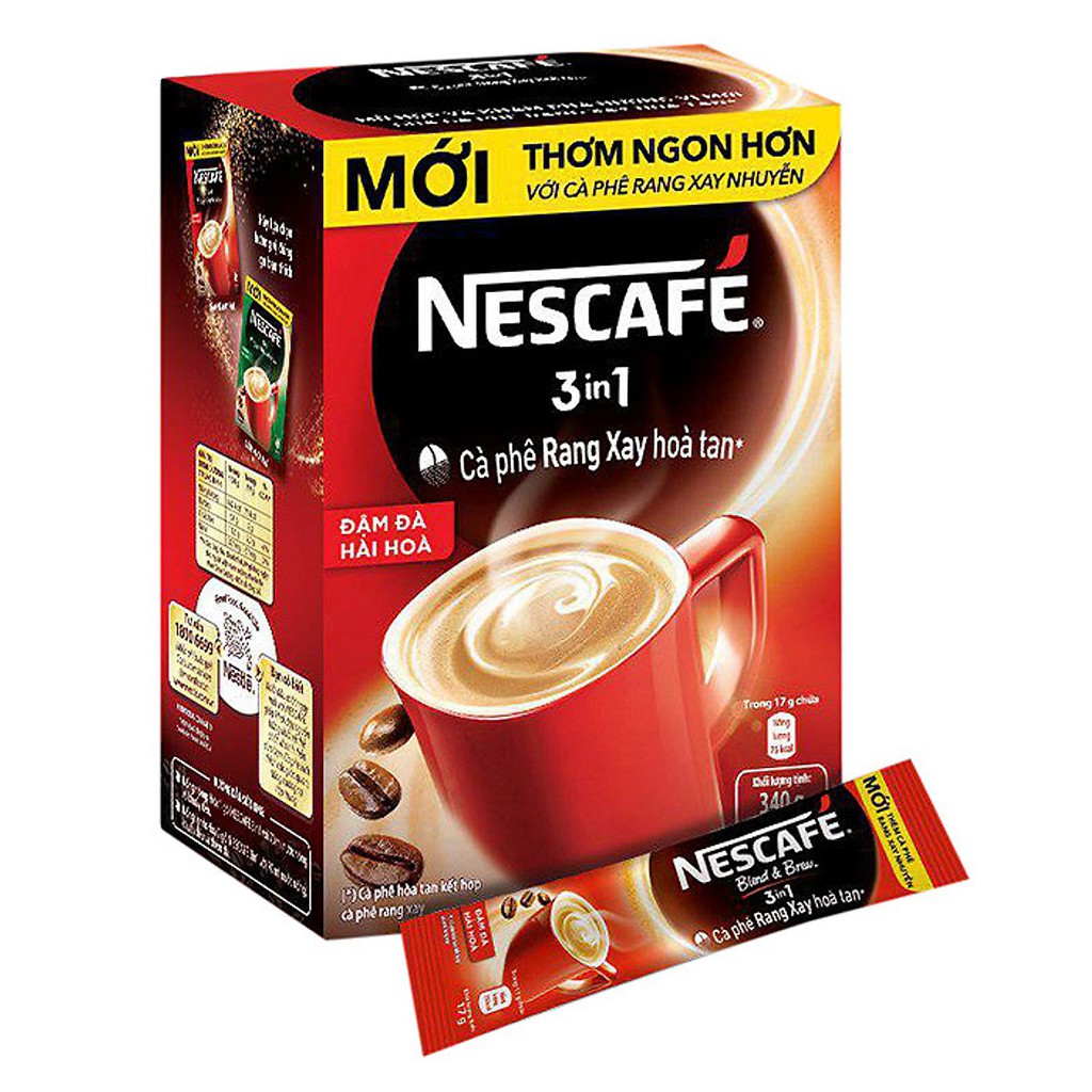 Hộp nescafé 3in1 rang xay hòa tan đậm đà hài hòa -