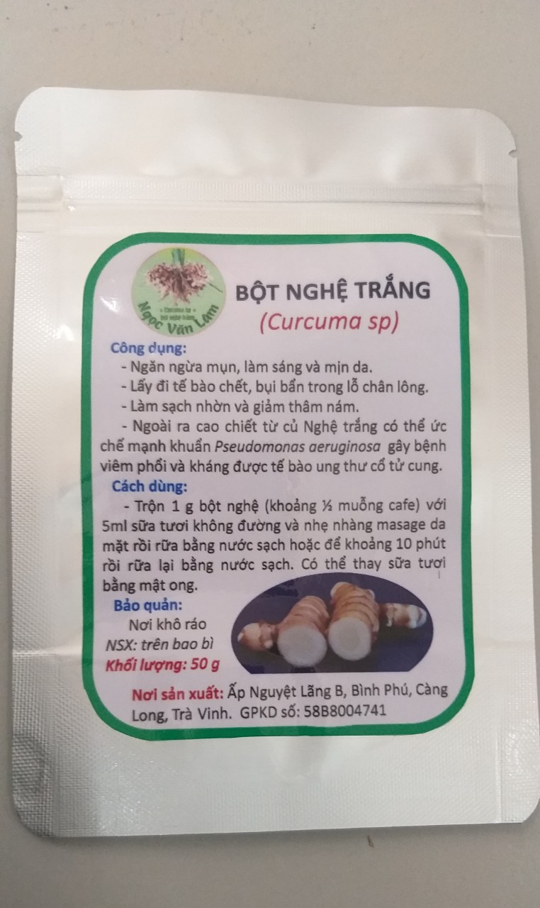 50gr Bột nghệ trắng làm sáng da và mịn da
