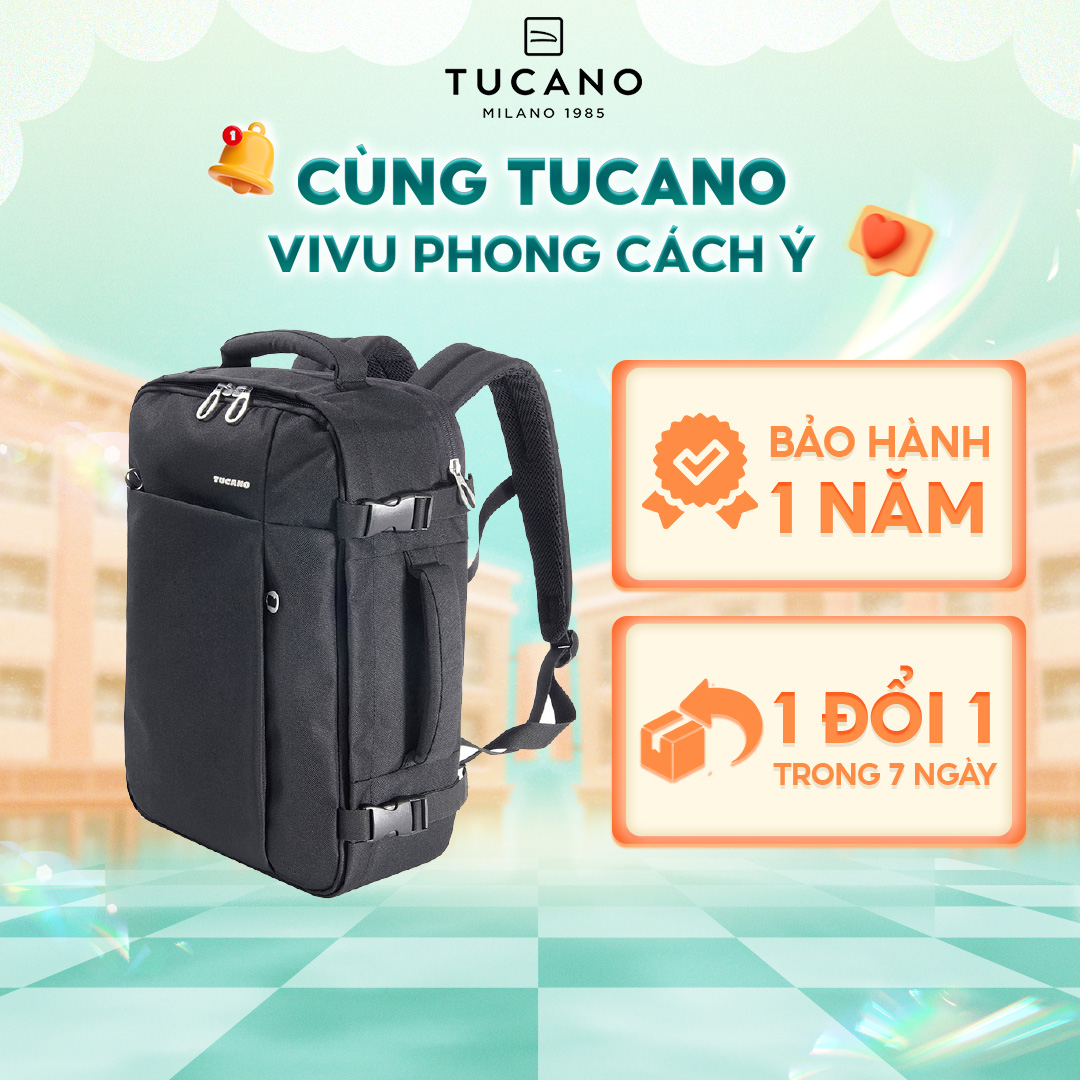 Balo du lịch/ Vali kéo Tucano Tugo cao cấp kiểu dáng phá cách hiện đại chống thấm nước 38L