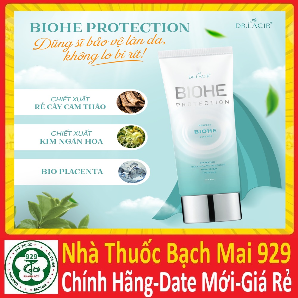(MẪU MỚI) Kem chống nắng Sinh Học BioHE Protection Drlacir DR LACIR 60g, BIO-HE bảo vệ da khỏi tia HEV,dưỡng da mặt
