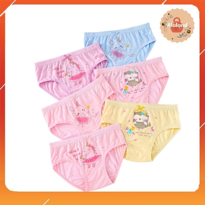 Combo 5 chiếc quần chíp tam giác bé gái - Quần lót cotton cao cấp cho bé mềm mại kháng khuẩn size 8-30kg