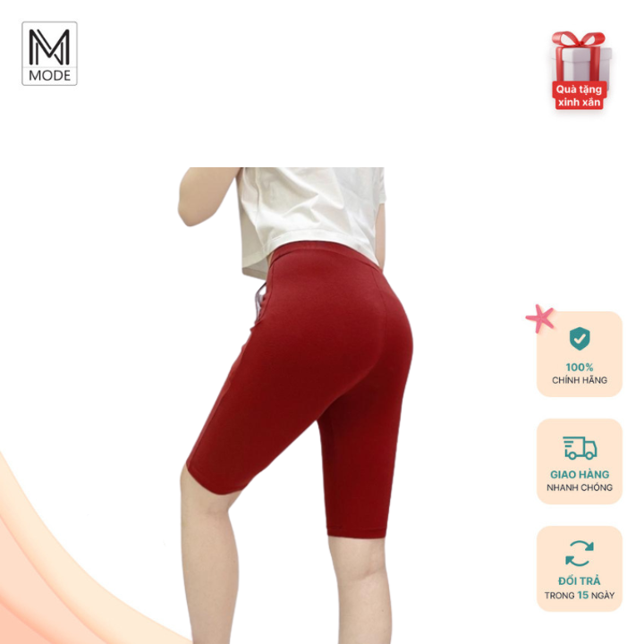 Quần legging lửng ngocmode vải thun biker nữ đùi ngố mặc nhà dáng ôm bó lưng tập gym yoga bigsize nhiều màu