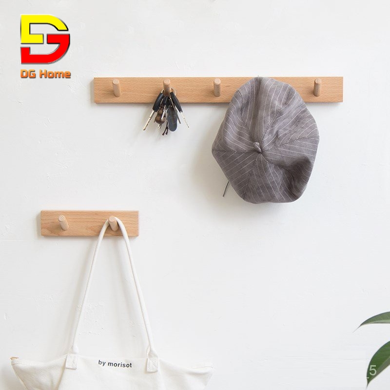 Móc gỗ treo quần áo - giá gỗ treo quần áo trang trí nhà cửa, phòng ngủ - móc treo tường, giá gỗ để đồ