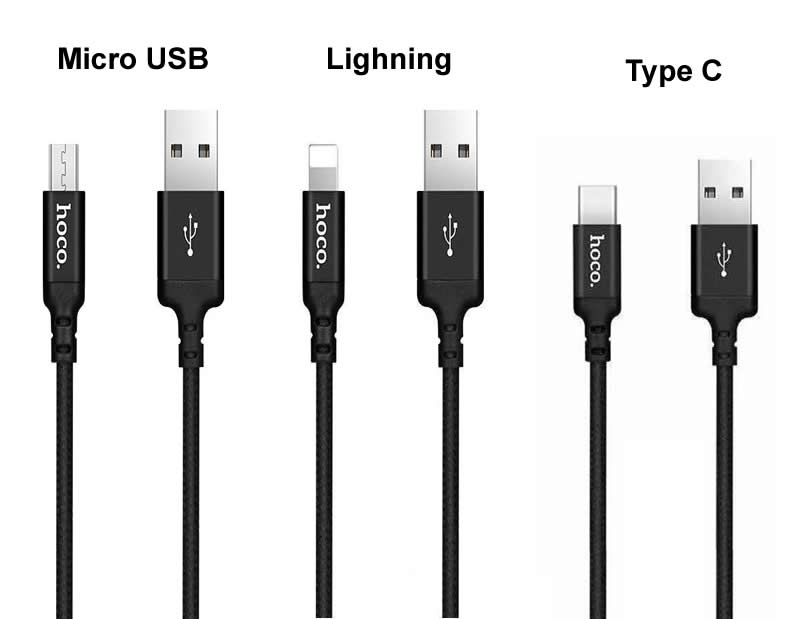 [HCM]Cáp Sạc Và Truyền Dữ Liệu Hoco X14 Dành Cho Điện Thoại/Máy Tính Bảng Hỗ Trợ Cổng Sạc MicroUSB/Lightning/Type C dài 1m/2m