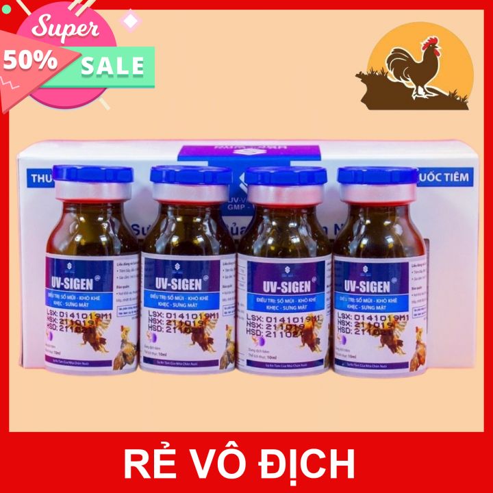 Uv - sigen đặc trị xỗ mũi, khò khè cho gà đá 4 lọ x 10ml