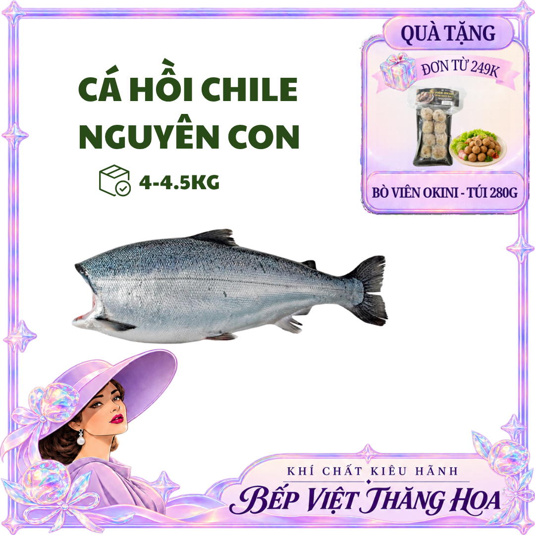 [HỎA TỐC HCM] Cá Hồi Chile Nguyên Con Không Đầu 1 con 4.5 KG/6KG