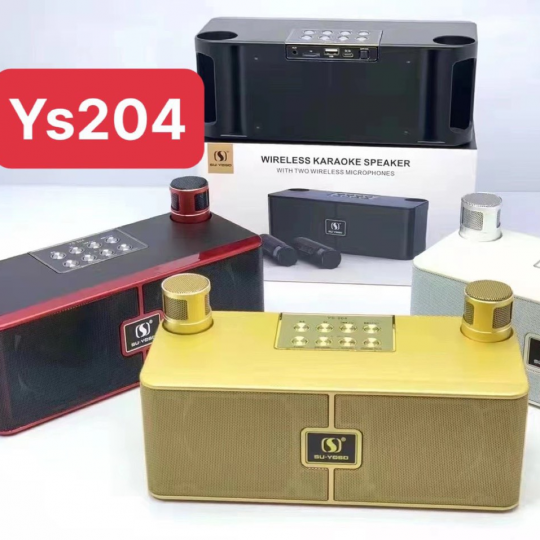 Loa karaoke su-yosd ys-204, bluetooth, 2 micro không dây, âm hay, thiết kế nhỏ gọn cho phòng hẹp