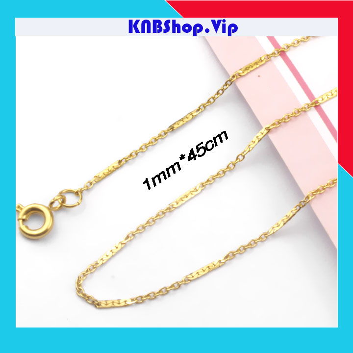 DÂY CHUYỀN, VÒNG CỔ NỮ INOX MẠ VÀNG 1MM khóa Vip - độc đáo, cá tính - đẹp, không đen, không gỉ, bền màu