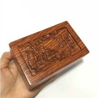 Hộp đựng thuốc lào bằng gỗ hương để bàn siêu đẹp