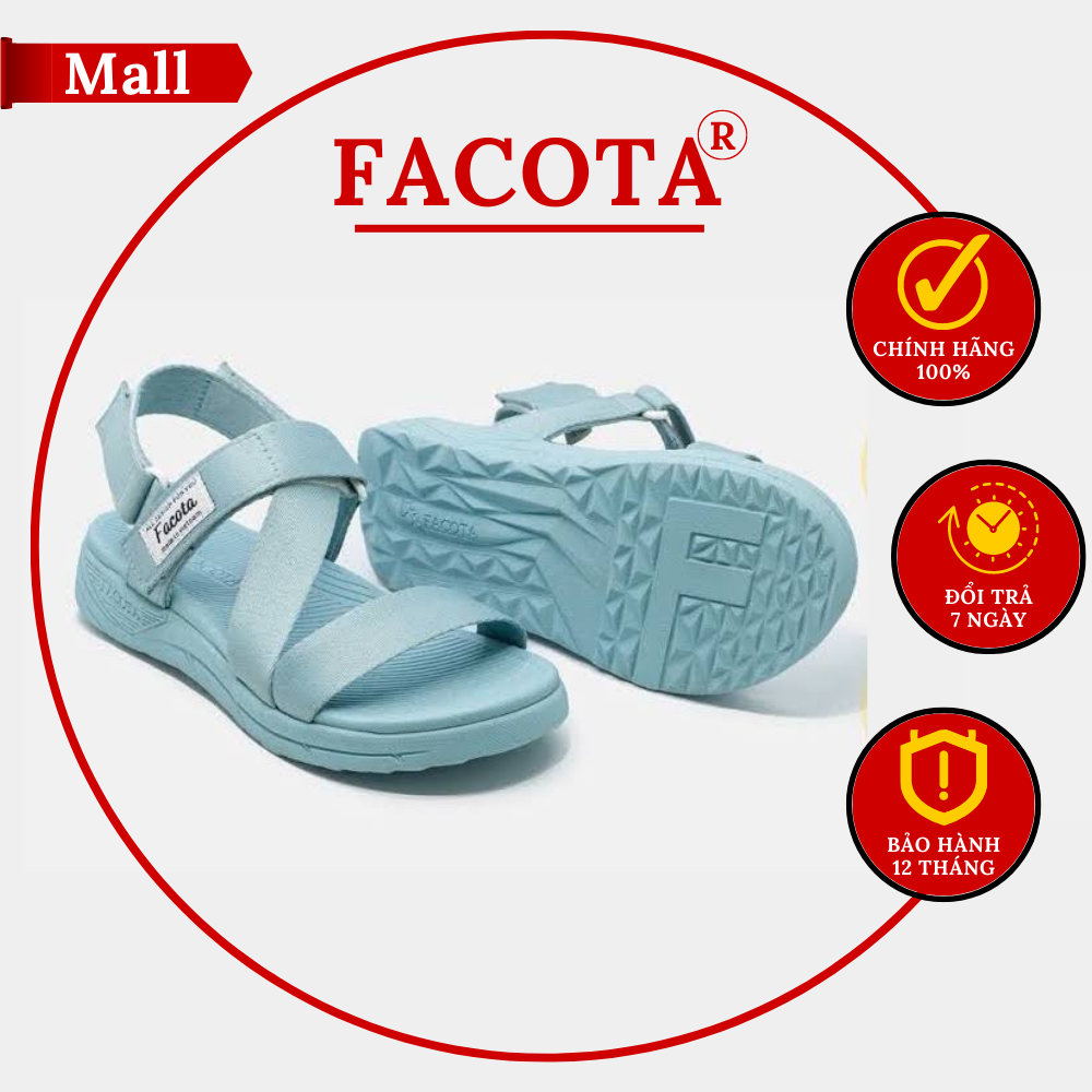 [FREESHIP] Giày sandal Facota nữ chính hãng NN06, Facota xanh ngọc nữ, Sandal đi học, Sandal đế phyl