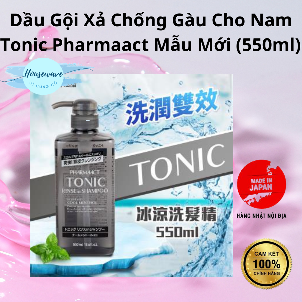 Dầu Gội Xả Chống Gàu Cho Nam Tonic Pharmaact Mẫu Mới 550ml - Hàng Nội Địa