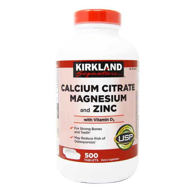 [HCM]Viên Kirkland Calcium Citrate Magnesium And Zinc 500 Viên Của Mỹ