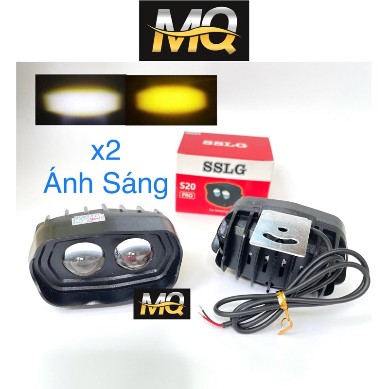 Đèn trợ sáng mini 2 bi cầu 2 chế độ sáng và nháy passing l20g s25