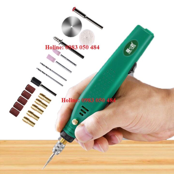 MÁY MÀI MINI CẦM TAY SIÊU MẠNH - máy khoan cắt cầm tay mini 12v Full phụ kiện có cả đĩa cắt gỗ k201