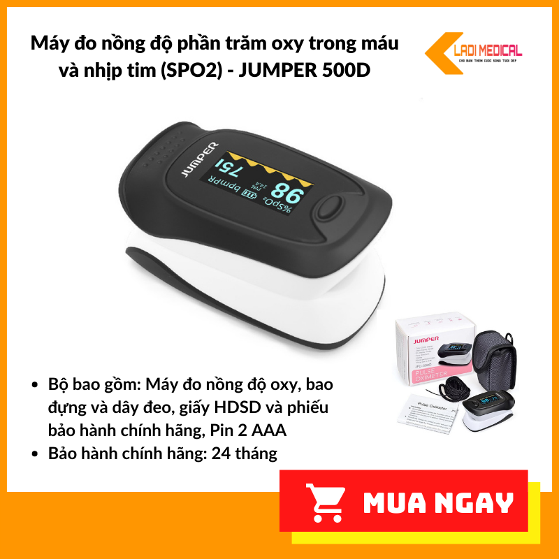 Máy đo nồng độ oxy máu spo2 jumper jpd-500d
