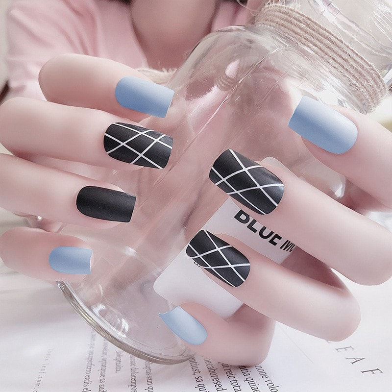 Hộp 24 Móng tay giả , nail giả , móng giả A12 (kèm keo dán)