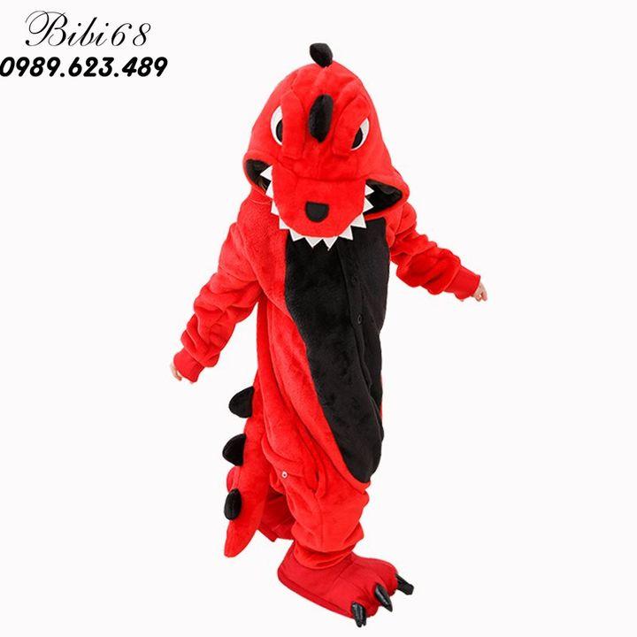 Bộ đồ lông hình thú liền thân Khủng Long xanh Pijama Động Vật Hoạt Hình Cosplay nhiều màu đón giáng sinh HOT độc và lạ khahanshop 1902
