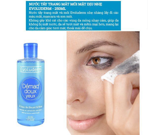 [HCM]Nước tẩy trang mắt môi Evoluderm mẫu mới