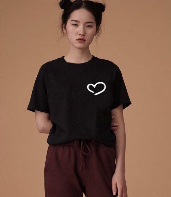 Áo thun nam nữ logo tim có bigsize đến 100kg