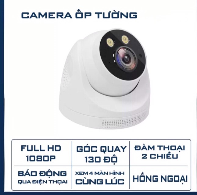 Camera IP giám sát không dây wifi DK200 Full HD độ phân giải 3.0 -Camera ốp tường cảnh báo chuyển động, xem đêm có màu, có hồng ngoai, tặng kèm nguồn 12v2a