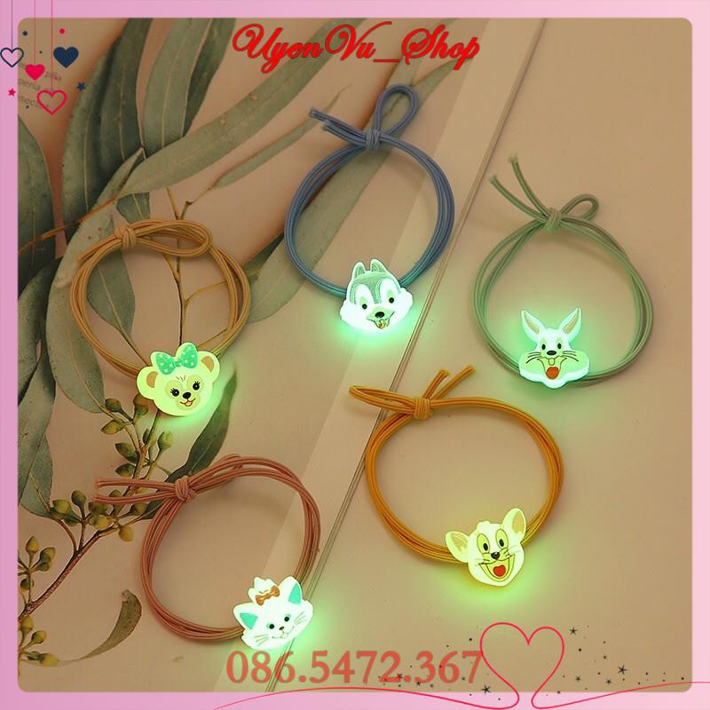 Dây cột tóc dạ quang phát sáng hình dễ thương, dây cột tóc hàn quốc đẹp ^ uyên vũ shop ^