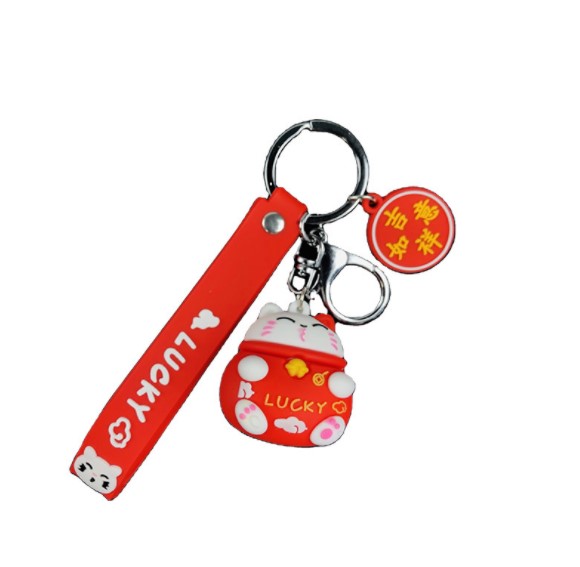 Móc khóa mèo thần tài Lucky may mắn, móc khóa dễ thương, móc khóa xe máy, móc khóa xe ô tô, móc khóa cặp đôi Ms 08 - Lanion House