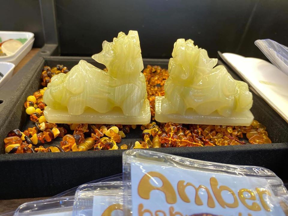 Cặp  Tỳ Hưu phong thủy đá Ngọc Onyx trang trí bàn thờ, bàn làm việc - Dài 8 cm