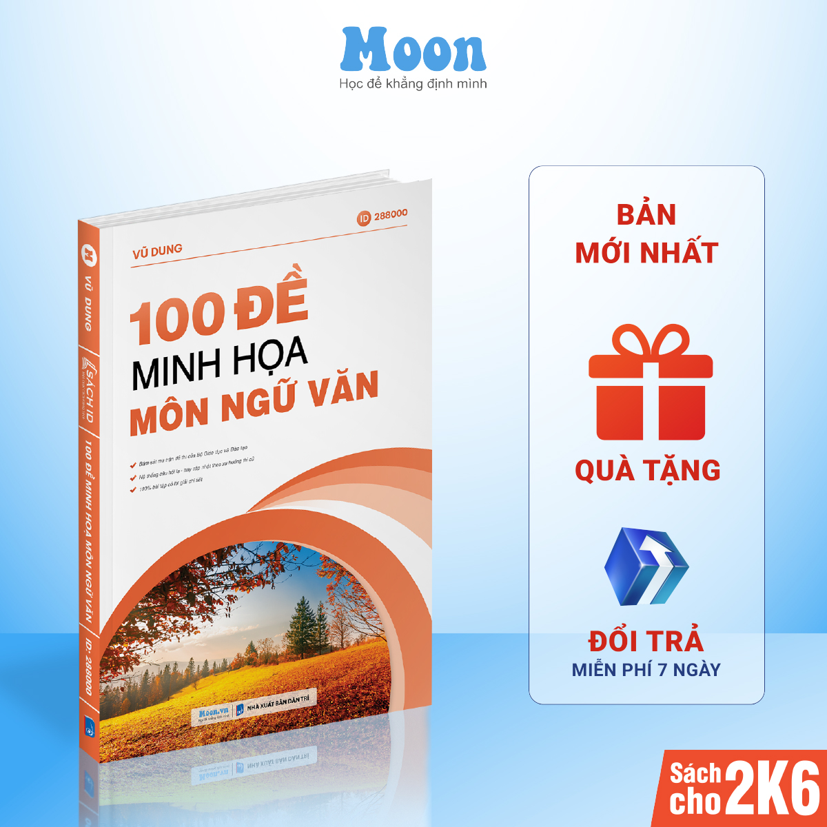 Sách ID Bộ Đề Minh Hoạ Ôn Thi THPT 2024 môn Toán, Lý, Hoá, Sinh, Anh, Văn, Sử, Địa Moonbook dành cho 2k6