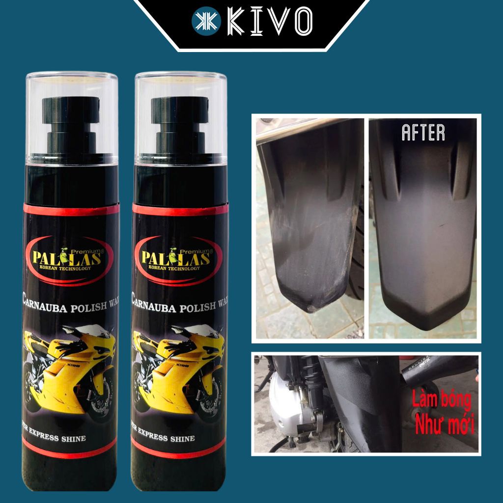  Chai Xịt Bóng Xe Pallas 120ml Chống Bụi Chống Tia UV - Nano Phủ Bóng Xe Máy  Ô Tô  Dung Dịch Dưỡng Bóng Sơn - Phục Hồi Nhựa Nhám  Wax Bóng Sơn Xe Kivo 